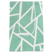 Mint groen en wit mozaïekpatroon medium cadeauzakje (Achterkant)