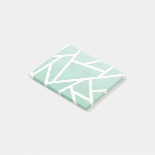 Mint groen en wit mozaïekpatroon post-it® notes (Schuin)