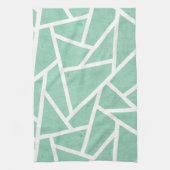 Mint groen en wit mozaïekpatroon theedoek (Verticaal)