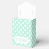 Mint groen en wit polka stippen aangepaste gunst d bedankdoosjes (Geopend)