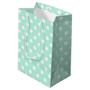 Mint groen en wit polka stippen ontwerp giftbag medium cadeauzakje