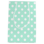 Mint groen en wit polka stippen ontwerp giftbag medium cadeauzakje (Achterkant)