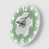 Mint groen en wit voetbal grote klok (Hoek)