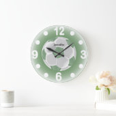 Mint groen en wit voetbal grote klok (Huis)