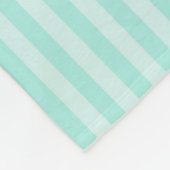 Mint-groen- en witte strepen en -dadenmonogram fleece deken (Hoek)