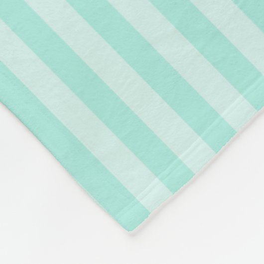 Mint-groen- en witte strepen en -dadenmonogram fleece deken (Hoek)