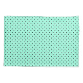 Mint Groen en Zwart Polka Dot Kussen Hoesje Kussensloop (Achterkant)