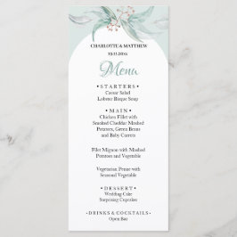 Mint Groen Eucalyptus Waterverf Handbeschilderd Menu