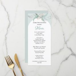 Mint Groen Eucalyptus Waterverf Handbeschilderd Menu