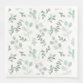 Mint Groen Eucalyptus Waterverf Papier Servet (Voorkant)