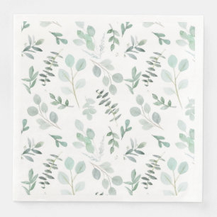 Mint Groen Eucalyptus Waterverf Papier Servet