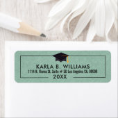 Mint-groen Faux Linen Afstudeerder Pet Lijst Etiket (Insitu)