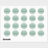 Mint-groen Faux Linen Burlap & White Paisley Lace Ronde Sticker (Vel)