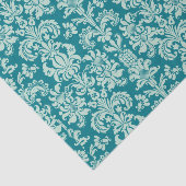 Mint-groen Floral Damascus & Turquoise Background Tissuepapier (Detail)