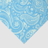 Mint-groen Floral Paisley Blue Background Tissuepapier (Detail)