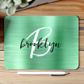 Mint Groen Geborsteld Metaal Zwart Wit Monogram Muismat