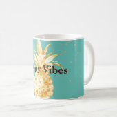 Mint Groen Geel Goud Ananas Koffiemok (Voorkant rechts)