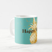 Mint Groen Geel Goud Ananas Koffiemok (Voorkant links)