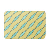 Mint Groen Geel Zwart Diagonaal Retro Modern Badmat (Voorkant)