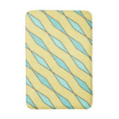 Mint Groen Geel Zwart Diagonaal Retro Modern Badmat (Voorkant Verticaal)