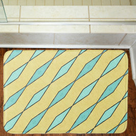 Mint Groen Geel Zwart Diagonaal Retro Modern Badmat