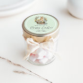 Mint Groen Gelukkig Paashaas Ronde Sticker