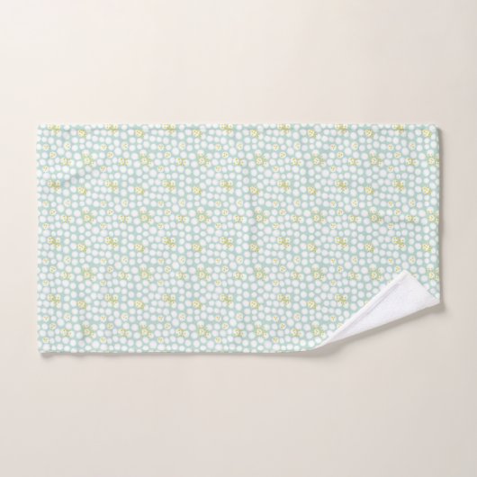 Mint groen geometrisch patroon bad handdoek (Handdoek)