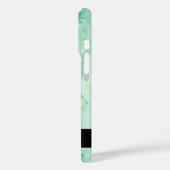 Mint Groen Gepolijst Marmeren Steen met Naam Case-Mate iPhone Case (Achterkant / Links)