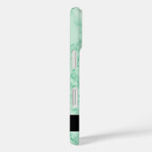 Mint Groen Gepolijst Marmeren Steen met Naam Case-Mate iPhone Case (Achterkant / Rechts)
