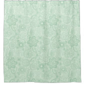 Mint groen gestileerde retro bloemen naadloos patr douchegordijn (Voorkant)