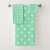Mint groen gestippeld modern elegant Sjabloon tren Bad Handdoek (Insitu)