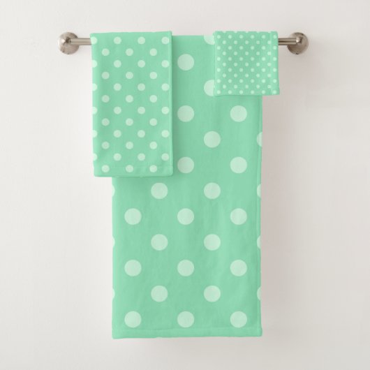 Mint groen gestippeld modern elegant Sjabloon tren Bad Handdoek (Insitu)