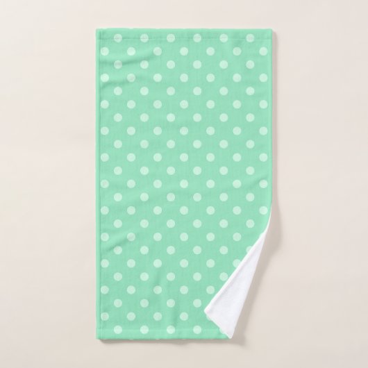 Mint groen gestippeld modern elegant Sjabloon tren Bad Handdoek (Handdoek)