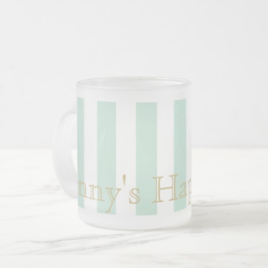 Mint Groen Gestreepte Mok Custom Design (Voorkant links)