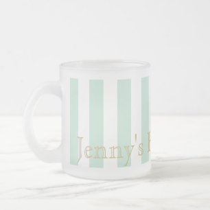 Mint Groen Gestreepte Mok Custom Design