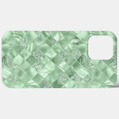 Mint Groen Glitter Metallic Chique Elegant Case-Mate iPhone Case (Achterkant (horizontaal))