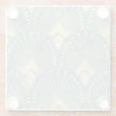 Mint groen, goud, Art Decopatroon, , retro,M Glazen Onderzetter (Achterkant)