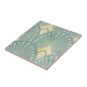 Mint groen, goud, Art Decopatroon, , retro,M Tegeltje (Zijkant)