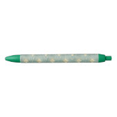 Mint groen, goud, Art Decopatroon, , retro,M Zwarte Inkt Pen (Voorkant)