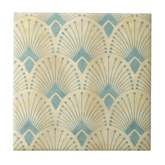 Mint groen, goud, Art Decopatroon, , retro, me Tegeltje (Voorkant)