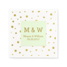 Mint Groen Goud Confetti bruiloft Monogram