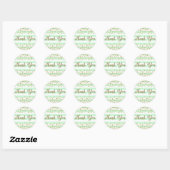 Mint Groen Goud Confetti Strepen Party Dank u Ronde Sticker (Vel)