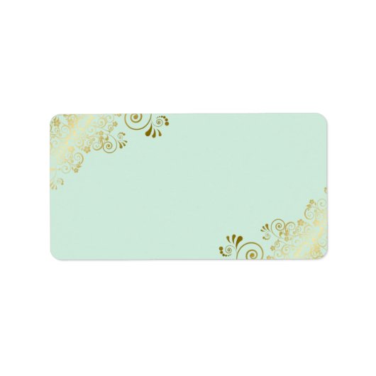 Mint Groen & Goud DIY Print Bruiloft Adres Etiket (Voorkant)