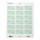 Mint Groen & Goud DIY Print Bruiloft Adres Etiket (Full Sheet)