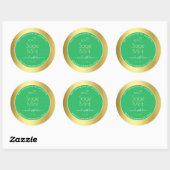 Mint Groen Goud Effect Product Verpakking Etikette Ronde Sticker (Vel)