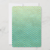 Mint Groen Goud Glam Chevron Ombre Kaart (Achterkant)