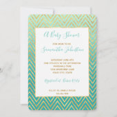 Mint Groen Goud Glam Chevron Ombre Kaart (Voorkant)
