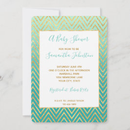 Mint Groen Goud Glam Chevron Ombre Kaart