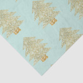 Mint Groen Goud Glitter Kerstbomen Tissuepapier (Detail)