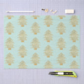 Mint Groen Goud Glitter Kerstbomen Tissuepapier (Craft)